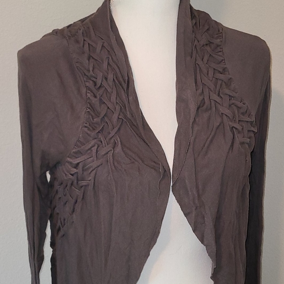 Anthropologie Braid asymmetrical cardigan sweater - Picture 3 of 16